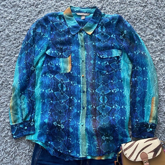 charlie jade Tops - Charlie Jade 100% Silk Snake Print Blouse